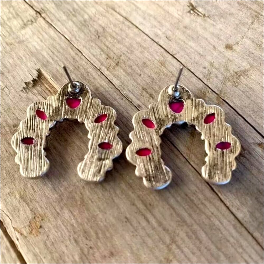 Turquoise Dangle Metal Large Oval Statement Teard… - image 5